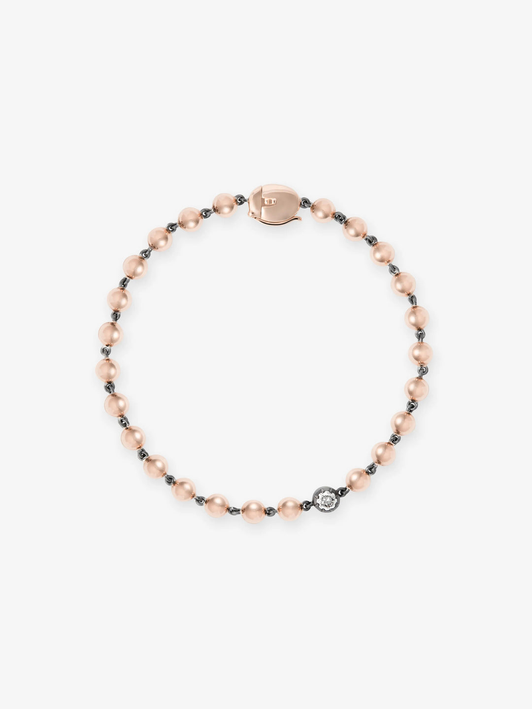 Ball n Chain Rose Gold Diamond Bracelet View 1