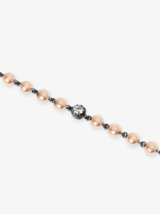 Ball n Chain Rose Gold Diamond Bracelet