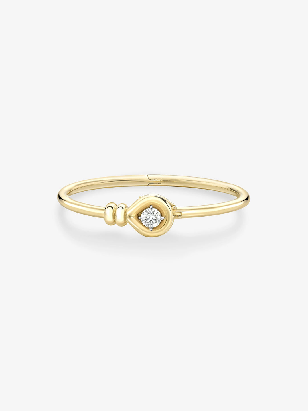 Forget Me Knot 0.80ct Diamond Yellow Gold Bangle View 1