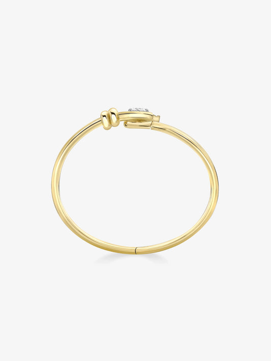 Forget Me Knot 0.80ct Diamond Yellow Gold Bangle View 2