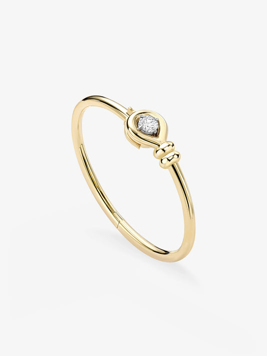 Forget Me Knot 0.80ct Diamond Yellow Gold Bangle