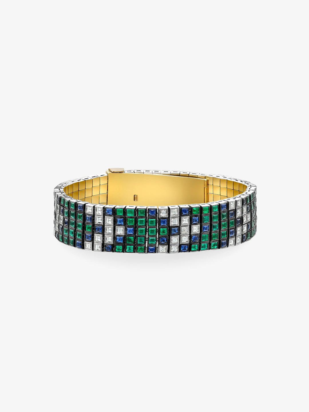 Tapestry Emerald, Diamond & Sapphire Chevron Bracelet View 1