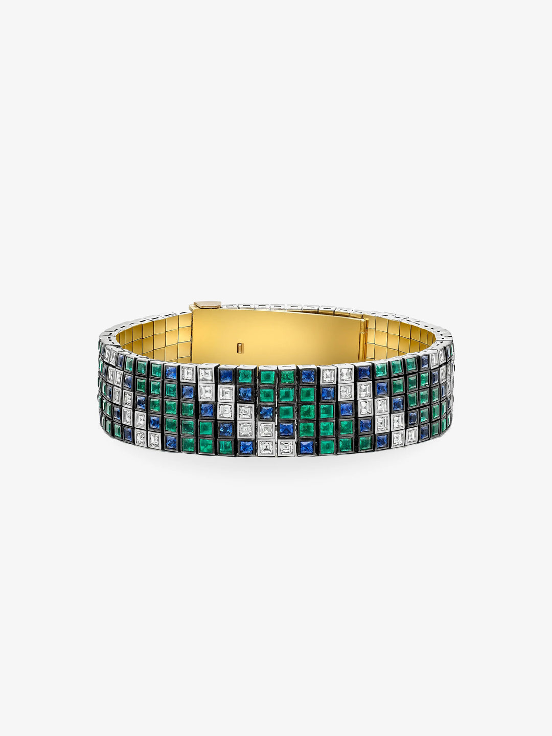 Tapestry Emerald, Diamond & Sapphire Italic Bracelet