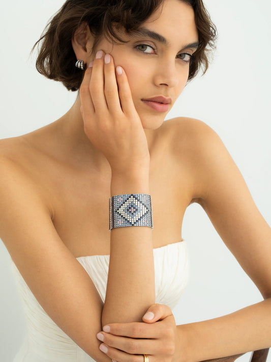 Tapestry Woven Diamond & Sapphire Bracelet