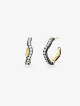 Carmela Diamond & Blackened Gold Spaghetti Hoop Earrings