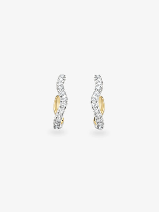 Carmela Diamond & White Gold Spaghetti Hoop Earrings