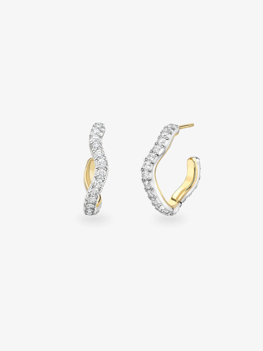 Carmela Diamond & White Gold Spaghetti Hoop Earrings