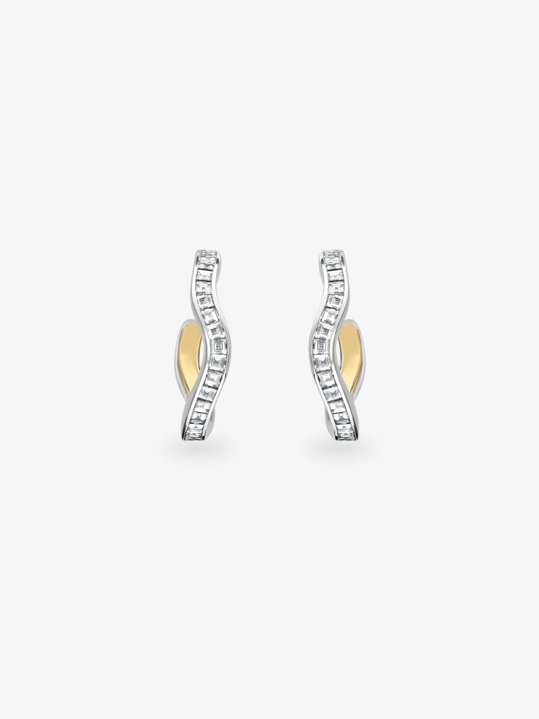 Carmela Carré-Cut Diamond & White Gold Spaghetti Hoop Earrings