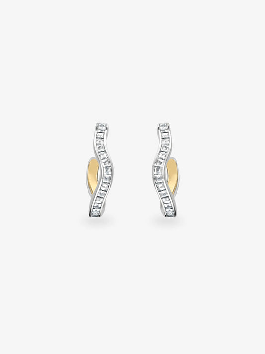 Carmela Carré-Cut Diamond & White Gold Spaghetti Hoop Earrings