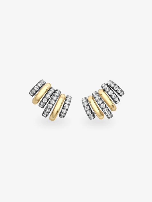 Carmela Diamond & Blackened Gold Spaghettio Earrings