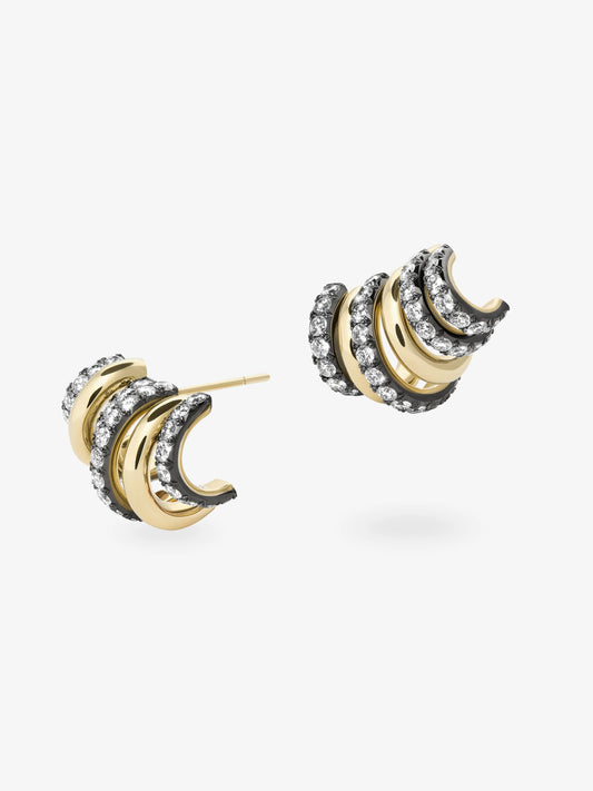 Carmela Diamond & Blackened Gold Spaghettio Earrings