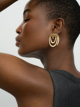 Carmela Gold Spiral Earrings