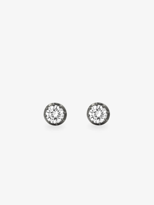 0.35ct Diamond and Blackened Gold Stud Earrings