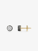 0.35ct Diamond and Blackened Gold Stud Earrings