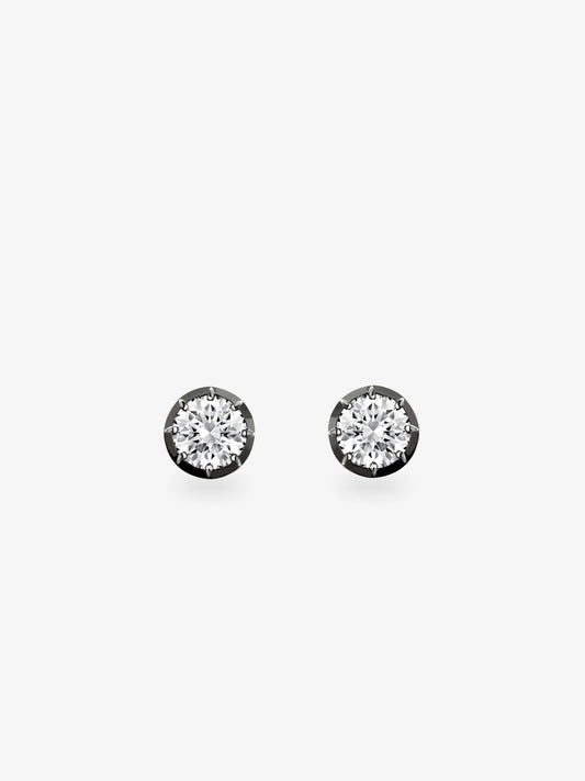 0.50ct Diamond & Blackened Gold Stud Earrings