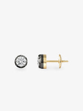 0.50ct Diamond & Blackened Gold Stud Earrings