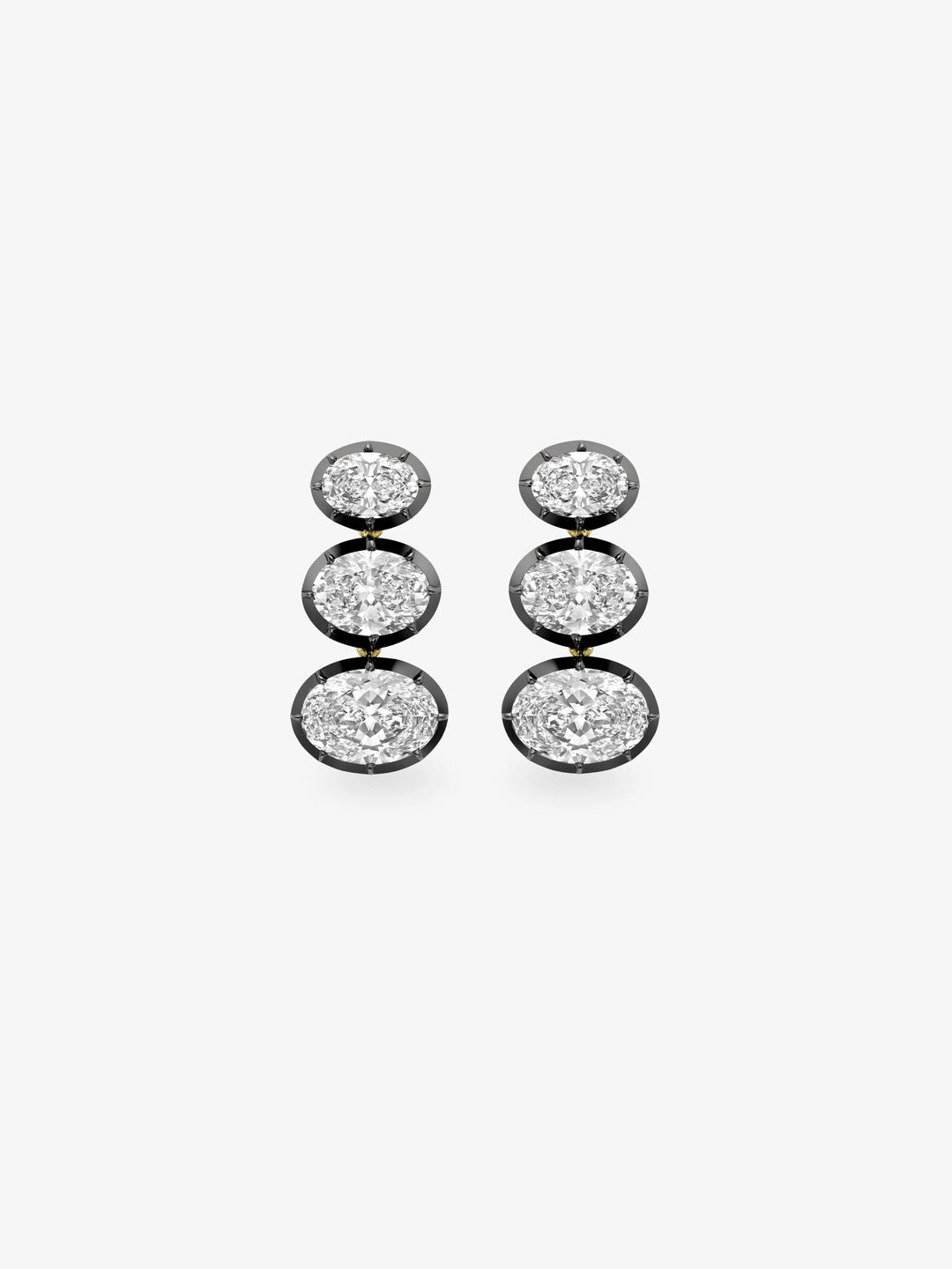 Stacked Oval Diamond Earrings