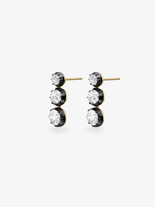 Stacked Oval Diamond Earrings