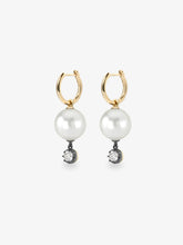 0.20ct Pearl & Diamond Gypset Hoop Earrings