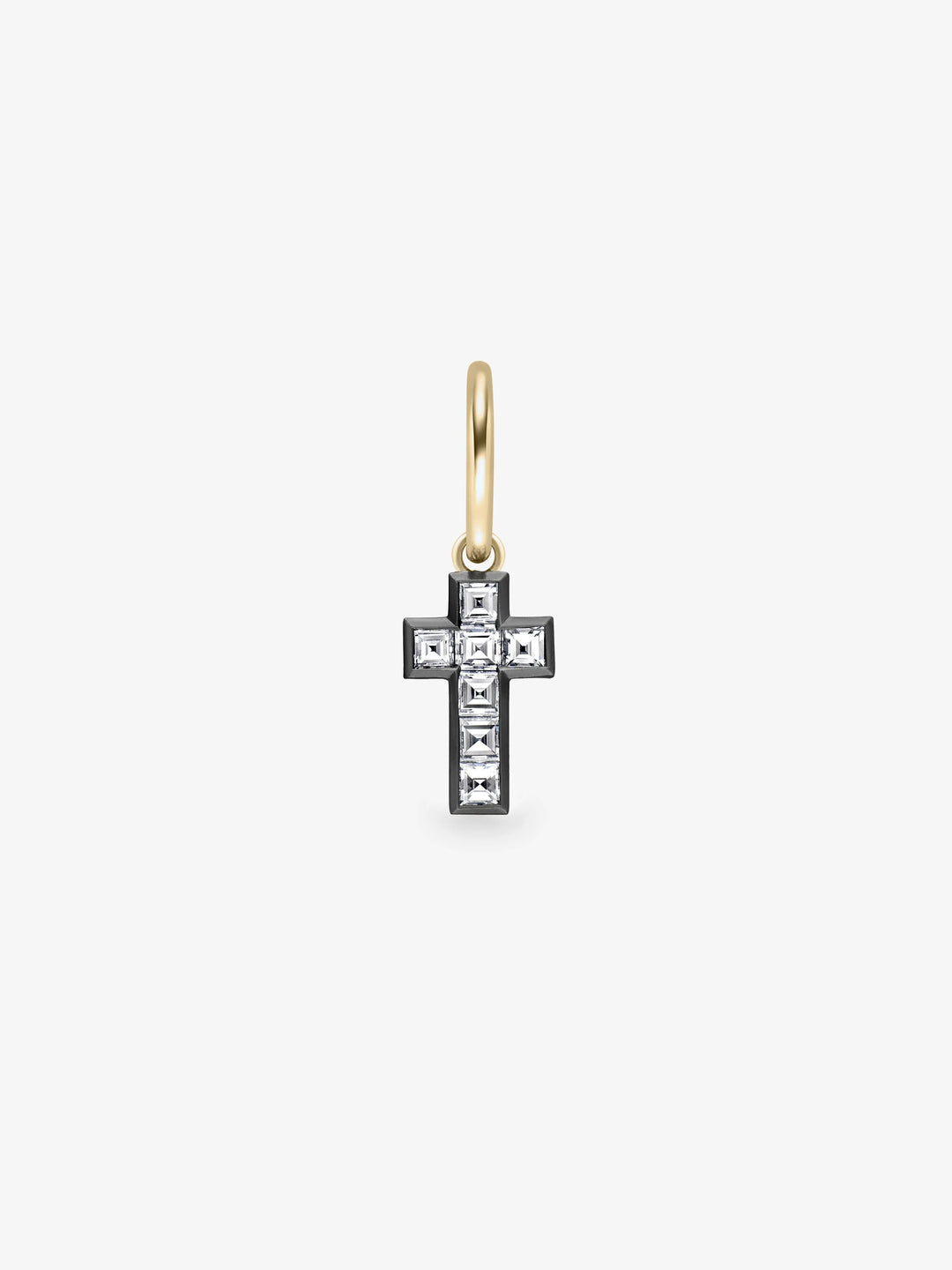 Lost Boys Carré-Cut Diamond Cross Single Gypset Hoop Earring