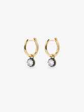 0.20ct Diamond & Blackened Gold Gypset Hoop Earrings