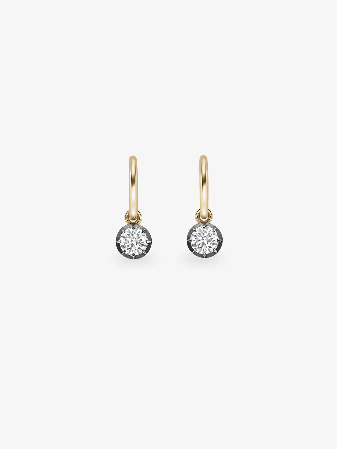 0.40ct Diamond & Blackened Gold Gypset Hoop Earrings