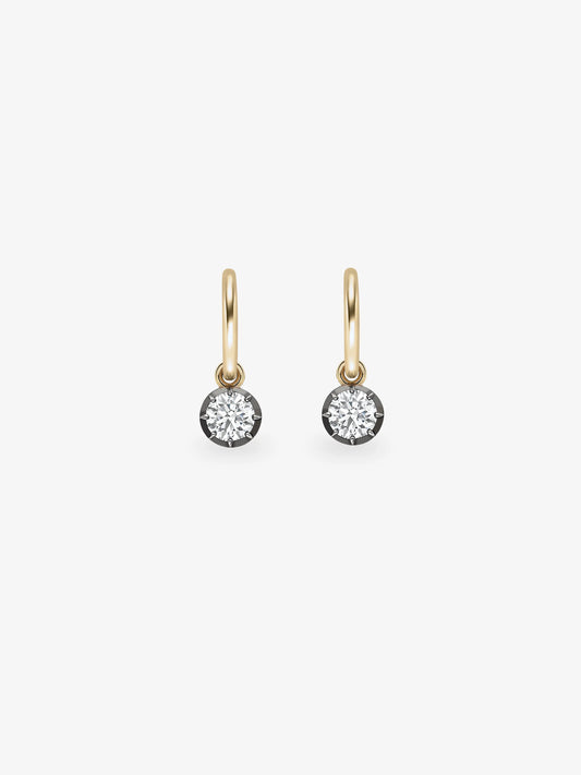 0.40ct Diamond & Blackened Gold Gypset Hoop Earrings