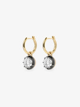 0.70ct Diamond & Blackened Gold Gypset Hoop Earrings