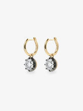 1ct Diamond & Blackened Gold Gypset Hoop Earrings