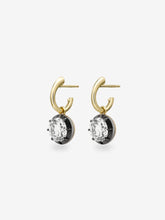 1.50ct Diamond & Blackened Gold Gypset Hoop Earrings