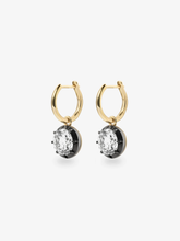 1.50ct Diamond & Blackened Gold Gypset Hoop Earrings