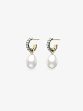 Diamond & Pearl Cut-Down Hoop Earrings