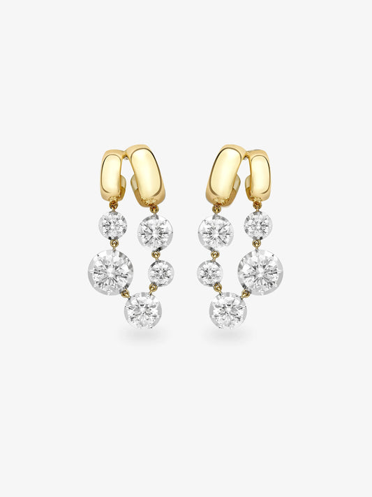 Solar Diamond & White Gold Gypset Earrings