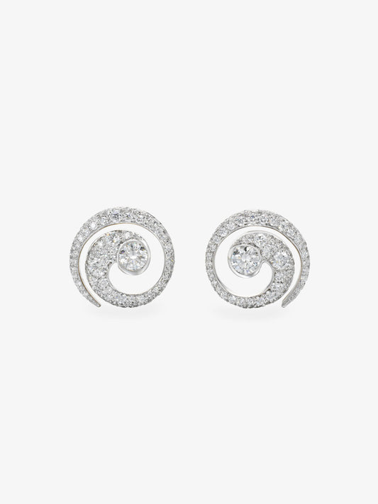 Tattoo Diamond & White Gold Stud Earrings