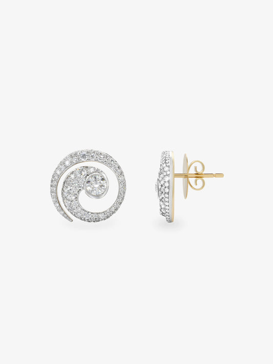 Tattoo Diamond & White Gold Stud Earrings