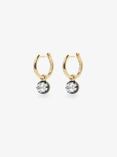 0.50ct East-West Oval Diamond & Blackened Gold Gypset Hoop Earrings