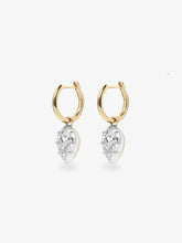 0.70ct Pear-Shaped Diamond & White Gold Gypset Hoop Earrings