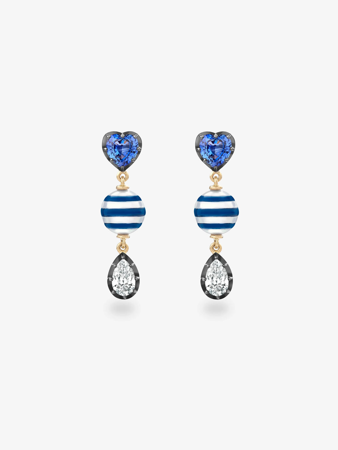 Hello Sailor You're My Anchor Sapphire, Pearl & Diamond Earrings