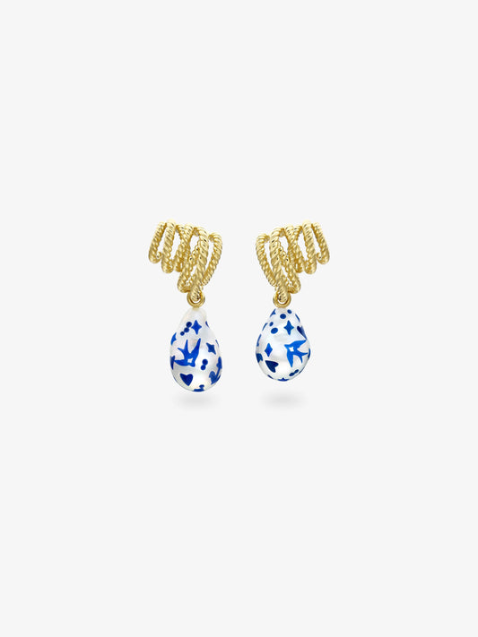 Hello Sailor Rope & Tattoo Pearl Climber Earrings