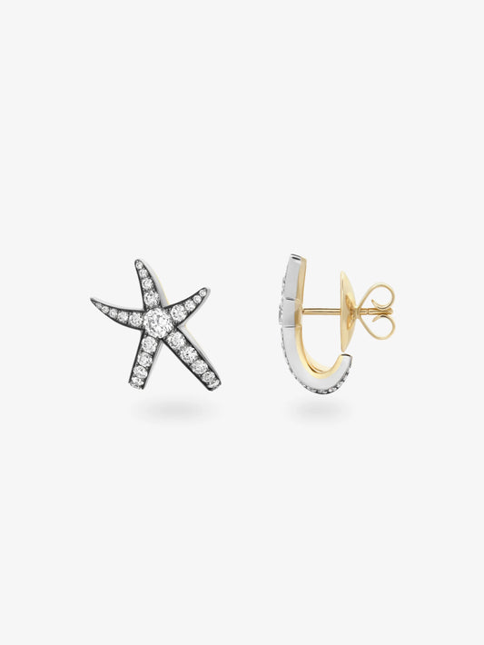 Hello Sailor Starfish Diamond Stud Earrings View 2