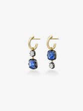 Asymmetric Cushion Sapphire & Diamond Hoop Earrings