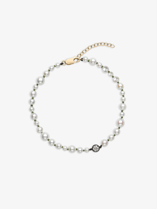 Beaches Pearl & 0.40ct Diamond Anklet