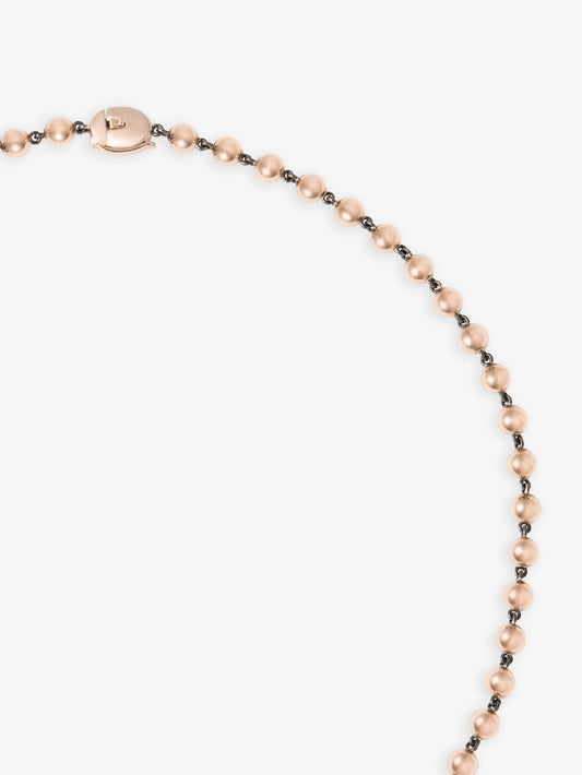 Ball n Chain Rose Gold Diamond 16" Necklace