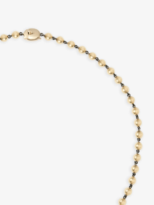 Ball n Chain Yellow Gold Diamond 16" Necklace