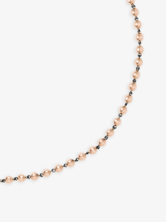 Ball n Chain Rose Gold 18" Necklace