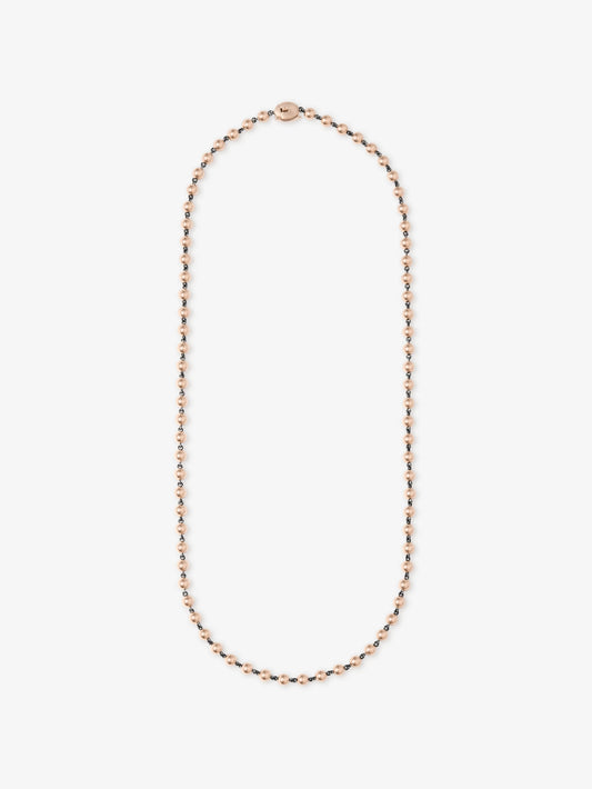 Ball n Chain Rose Gold 21" Necklace