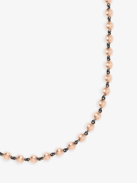 Ball n Chain Rose Gold 21" Necklace View 2