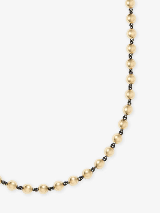 Ball n Chain Yellow Gold 21" Necklace View 2