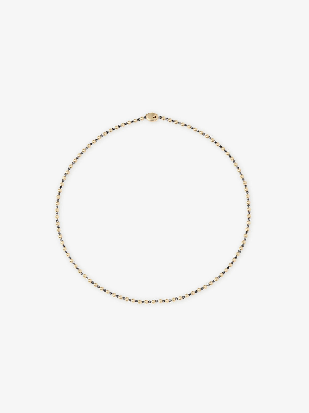 Micro Ball n Chain Yellow Gold 16" Necklace