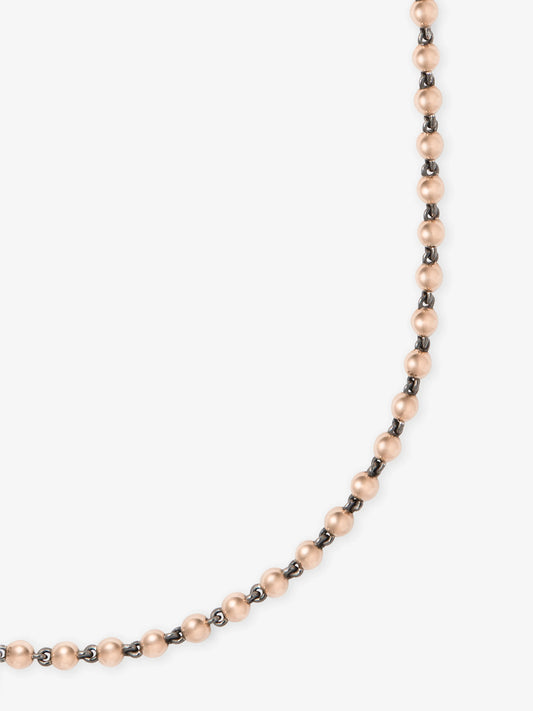 Micro Ball n Chain Rose Gold 21" Necklace View 2